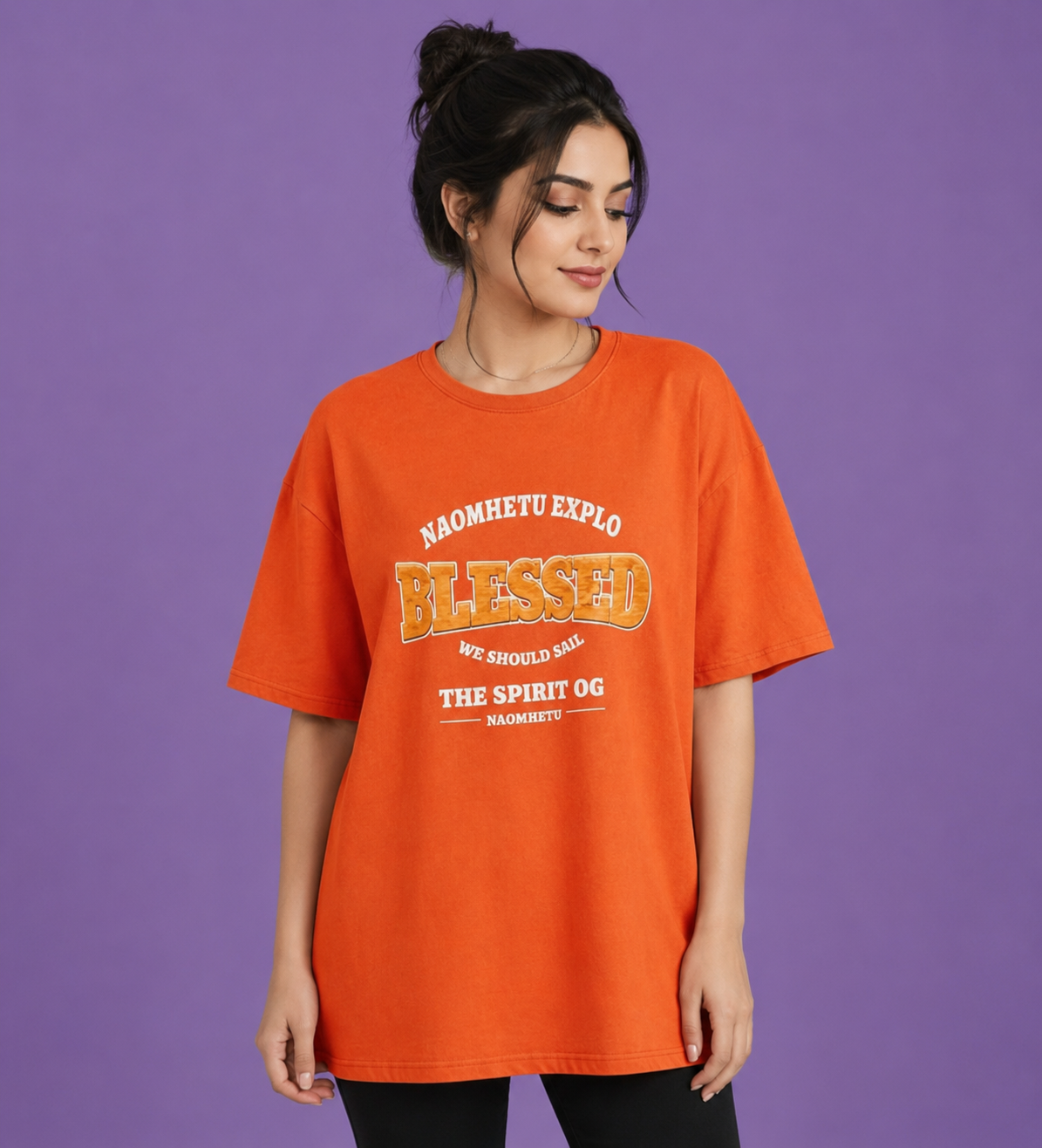 باکسی زنانه پنبه طرح BLESSED - استوک