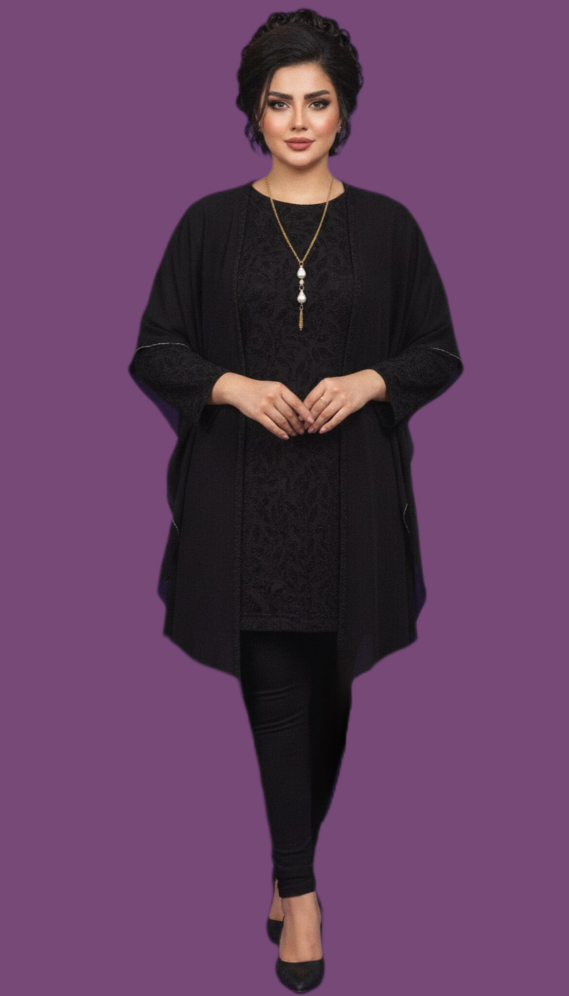 شومیز زنانه دو تیکه مشکی شکورا (ارسال فوری)