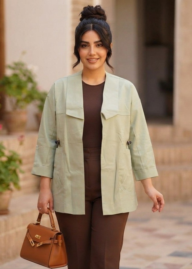 مانتو زنانه لنین جیب چیندار (ارسال فوری)