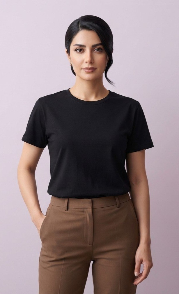 تیشرت زنانه سفید و مشکی